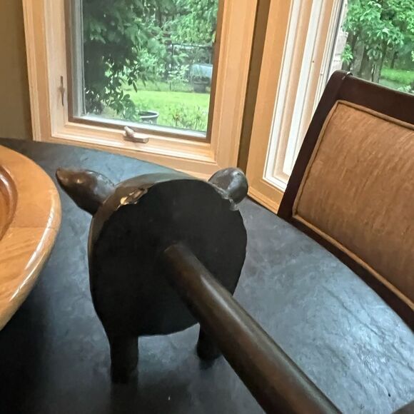 Wooden Pig Paper Towel Holder w/Metal Rod - Picture 6 of 8